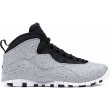 Jordan Men's Light Smoke Grey/Black/University Red 10 Retro Sneakers In