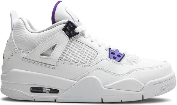 Jordan Kids - Air Jordan 4 Retro "Metallic Pack - Purple" sneakers - kids - Calf Leather/Polyamide/Polyester/Metal/Rubber - 5 Kids - White