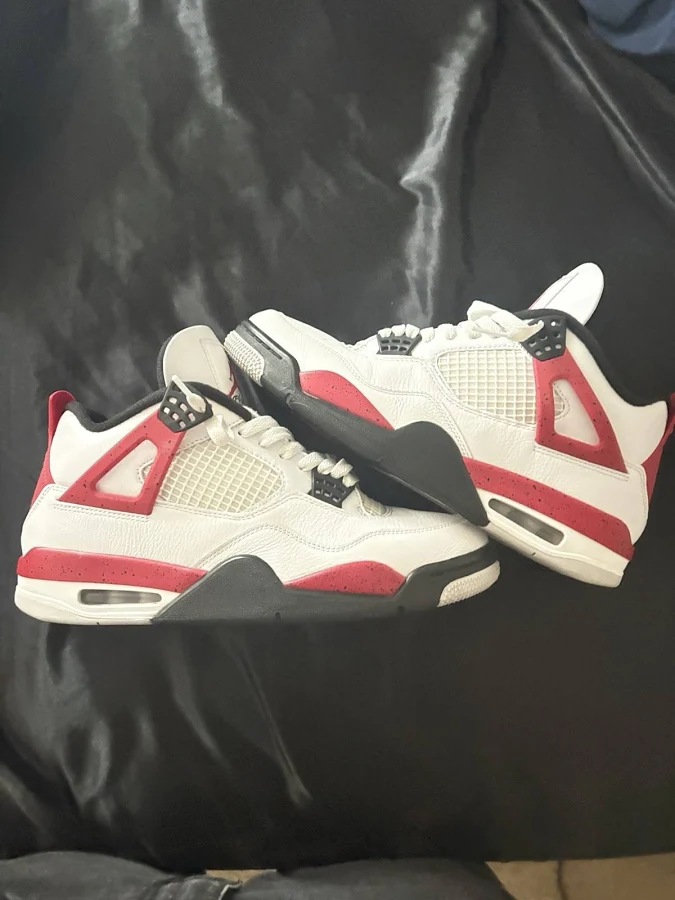 Jordan Air Jordan 4 Retro Fire Red Low Top Sneakers White Red Black