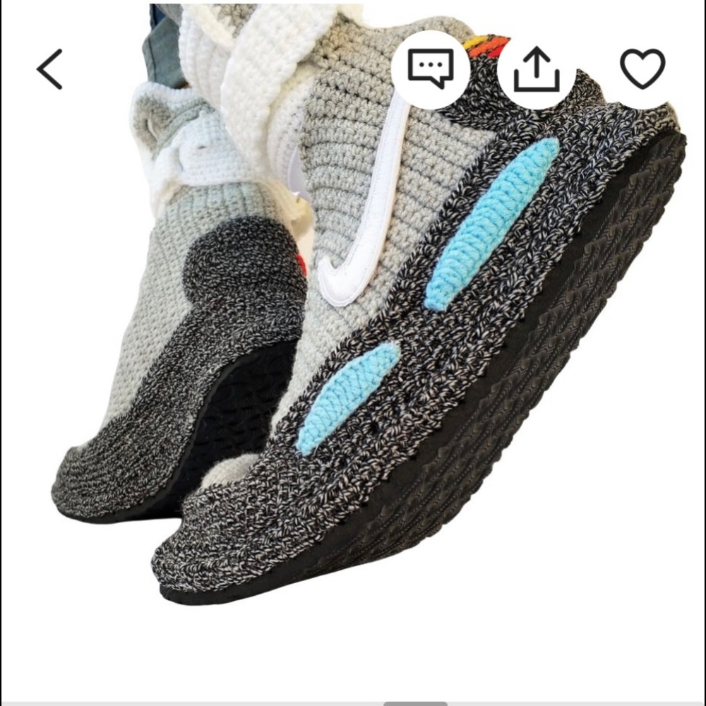 Marty Mcfly knitted air Jordans with rubber soles