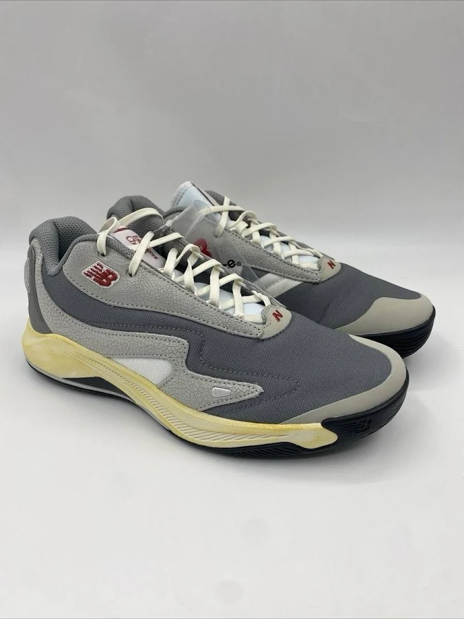 Balance Kawhi 4 Gray/white/yellow Men's Low Top Athletic Sneakers