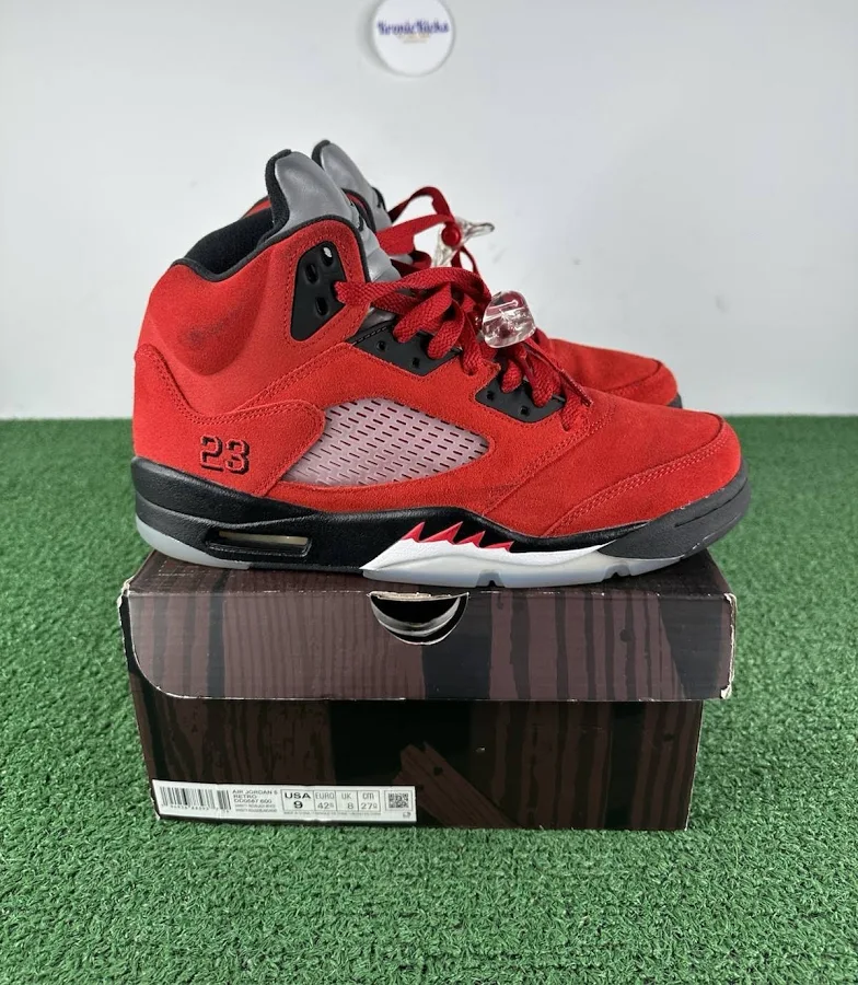 Size 9 - Air Jordan 5 Retro Raging Bull Red Suede - Og Box