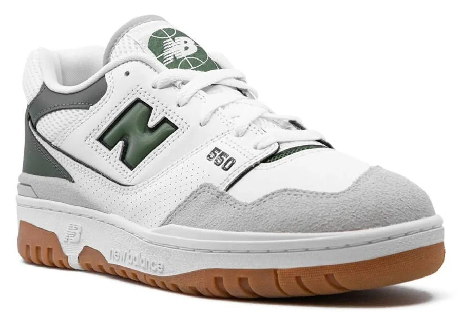 New Balance Shoes | New Balance N550 White And Dark Green Athletic Shoes | Color: Green/White | Size: 6 | Drekrist's Closet