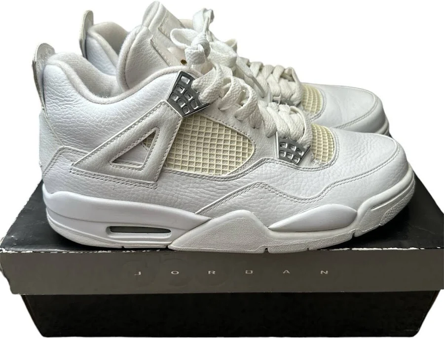Size 9 - Air Jordan 4 Retro Pure Money White/metallic Silver