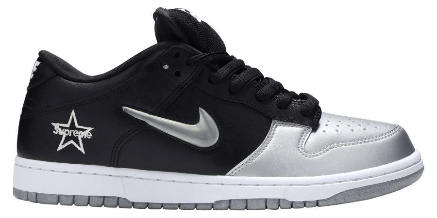 Supreme x Nike Dunk SB Low QS 'Metallic Silver' | Men's Size 10