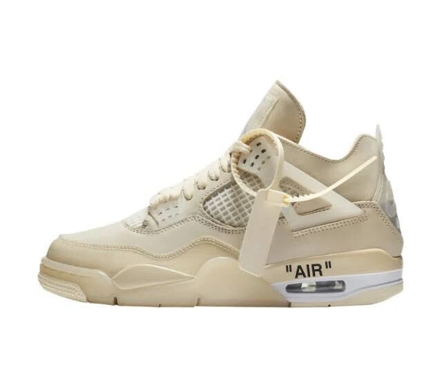 Air Jordan 4 Retro X Off-white Sail Virgil Abloh Cv9388-100 Size 7.5-9