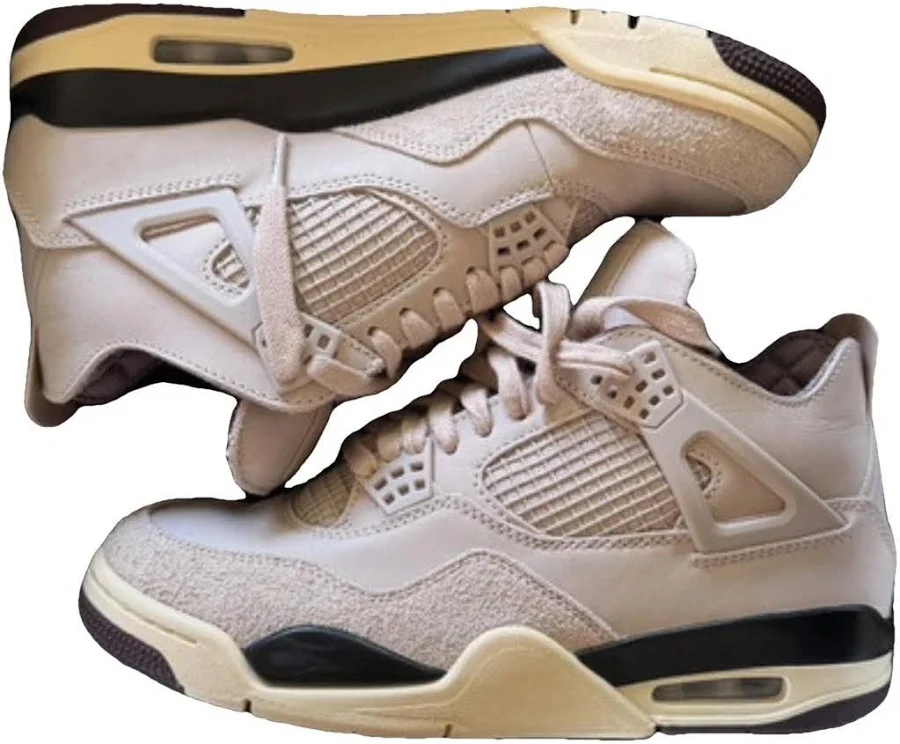Jordan Air 4 Retro Low Trainers Beige Suede Size 38.5 EU