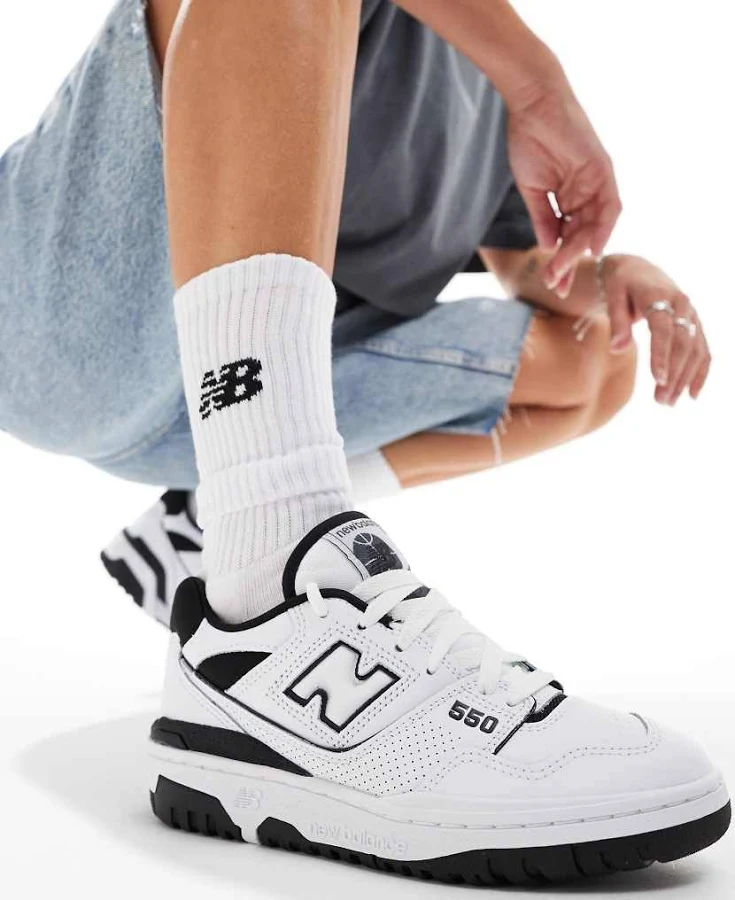 New Balance 550 sneakers in white and black