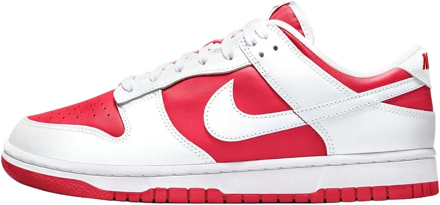 Nike Dunk Low "championship Red" Women Sneakers - White/red