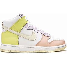 Nike Women's White - Dunk High "Lemon Twist" Sneakers - Leather - 7
