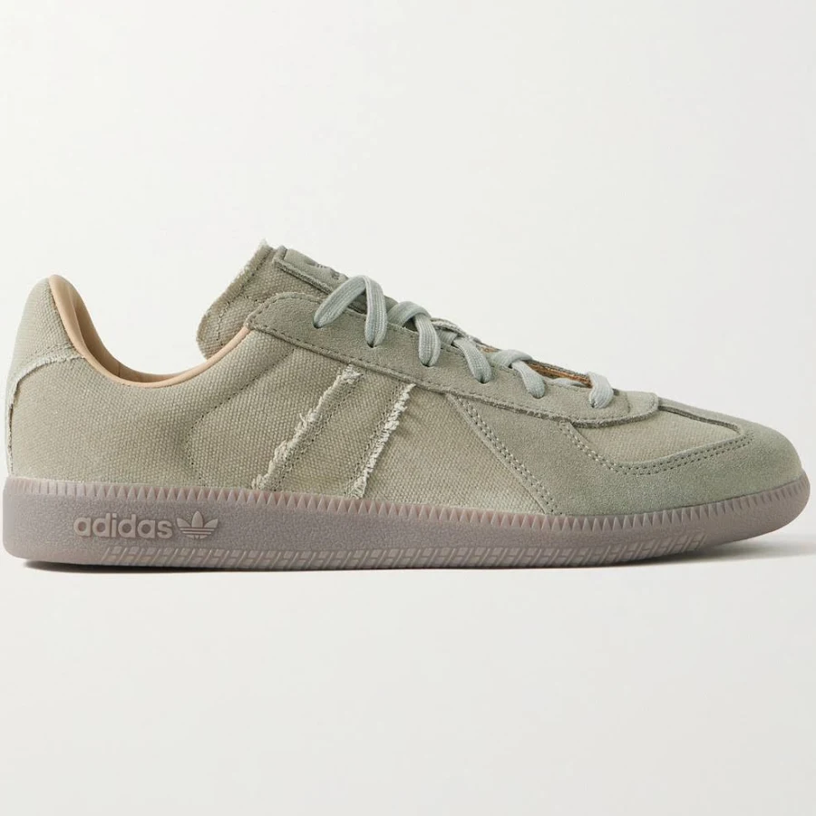 adidas Originals BW Army Suede-Trimmed Waxed-Canvas Sneakers - Men - Gray Sneakers - UK 5