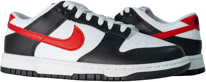 Men's Nike Dunk Low Retro Red Swoosh Panda Shoes FB3354-001