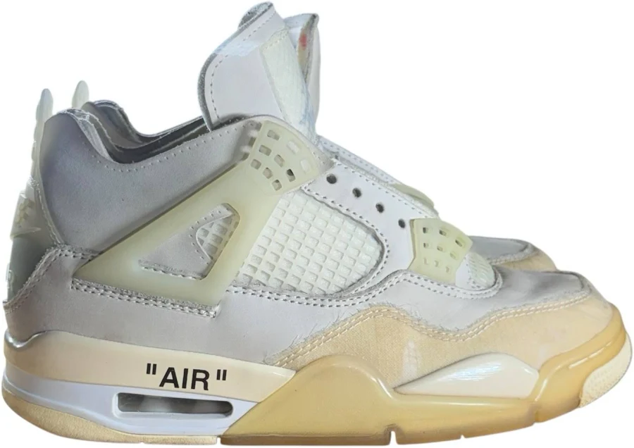 Nike X Off-white Women's Air Jordan 4 Retro Sail Sneakers Shoes Street