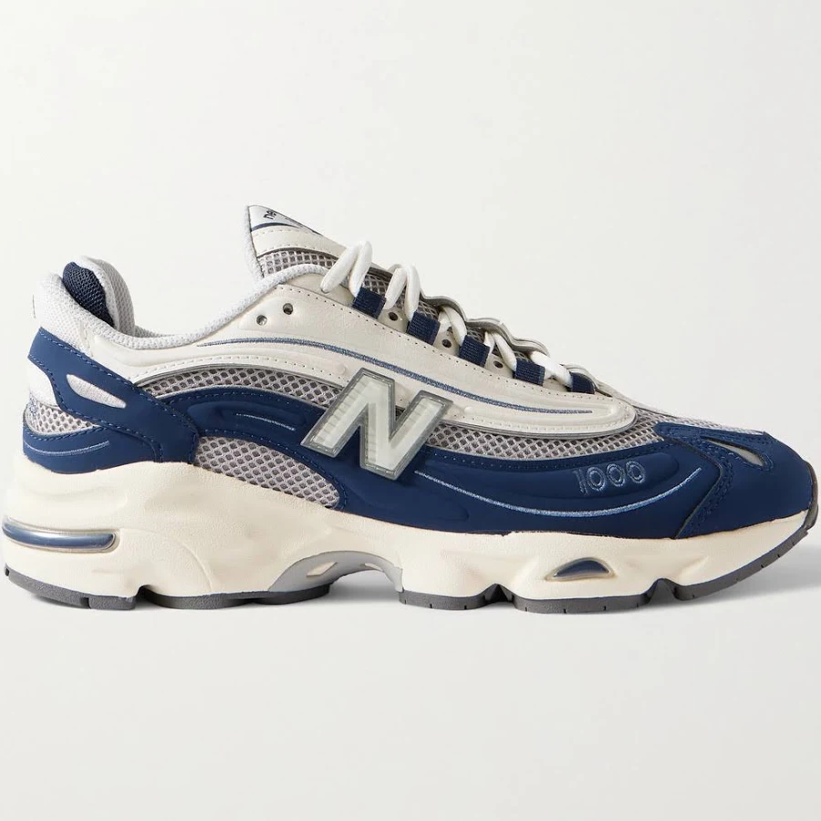 New Balance 1000 Leather and Mesh Sneakers - Men - Navy Sneakers - UK 6.5