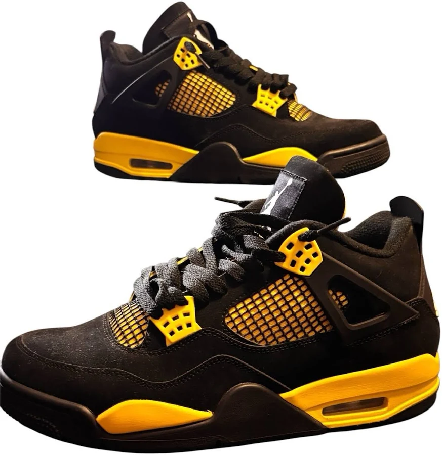Jordan Air Jordan 4 Retro Thunder Black Tour Yellow Dh6927-017 Low Top