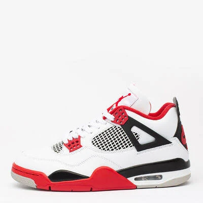 Jordan Men's 4 "Fire Red" in White | size 8.5 | DC7770-160