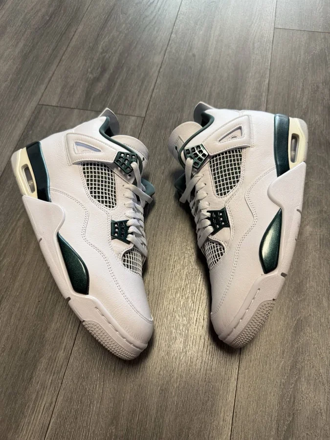 Air Jordan 4 Retro Oxidized Green/white Leather Fq8138-103 Men’s Size