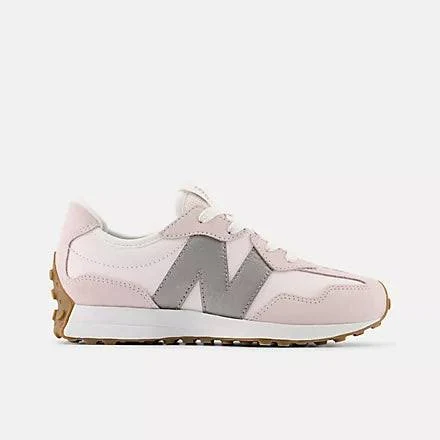 NEW BALANCE GIRLS 327-PINK SALT/SILVER METALLIC