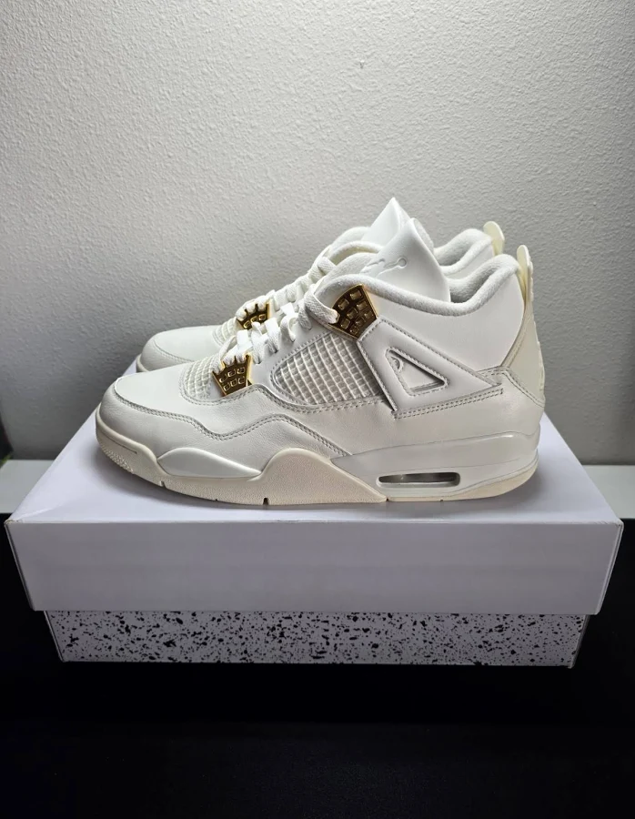 Wmns Air Jordan 4 Retro Metallic Gold Aq9129-170 Size 12w/10.5m Read