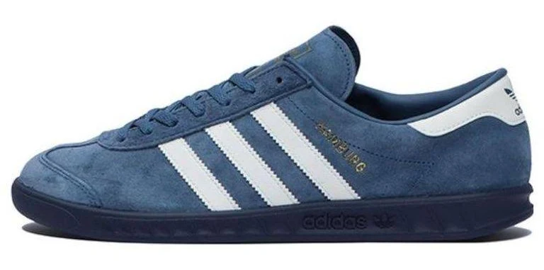 Adidas Men's Hamburg 'Wonder Steel' - Blue - Low-top sneakers - 11