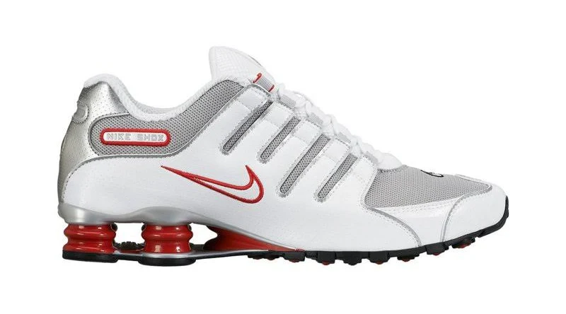 Nike Men's Shox NZ Running Shoes White/Red - Men's Active at Academy Sports