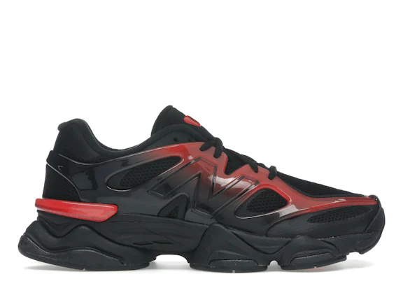 New Balance 9060 en negro y rojo degradado