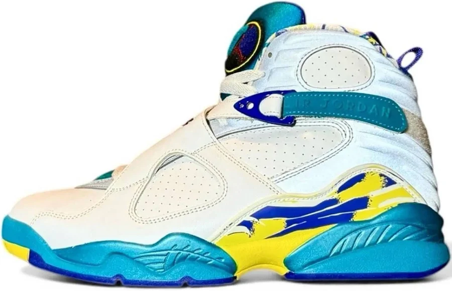 Nike Air Jordan Retro 8 White Aqua - white/blue/yellow - 11.5 - sneaker - new - Nike1
