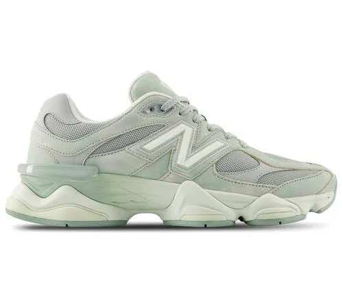 New Balance Womens 9060 - Running Shoes Sea Salt/Mosaic Green Size 06.0