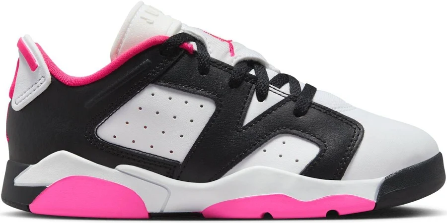 Nike Air Jordan 6 Retro Low (PS) 2.5y / BLACK/FIERCE PINK-WHITE
