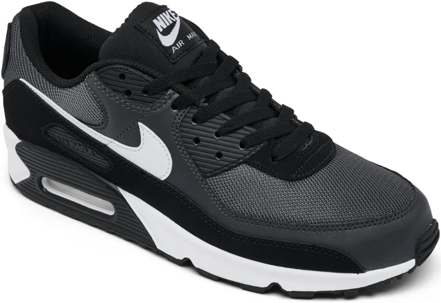 Nike Men's Air Max 90 Casual Sneakers from Finish Line - Black, White - Size 8