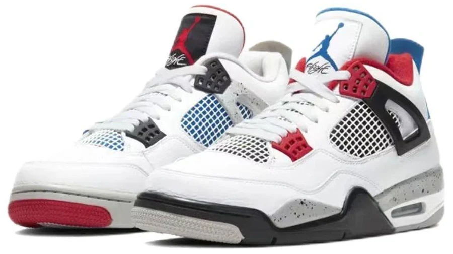 Nike Air Jordan Retro 4 Iv Se What The Fire Red Military Blue Aj4