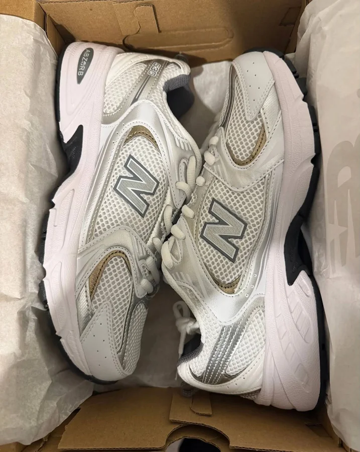 New Balance 530 Running Shoes in White/Silver, Size 71