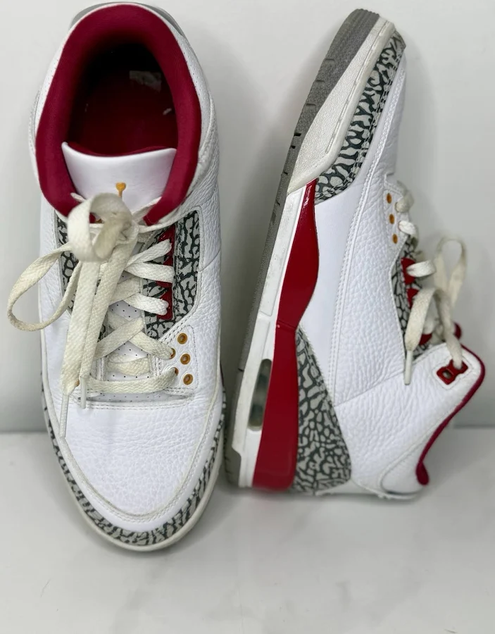 Jordan 3 Retro Cardinal Red (pre-owned) Size 9 (no Box) Ct8532-126 Og