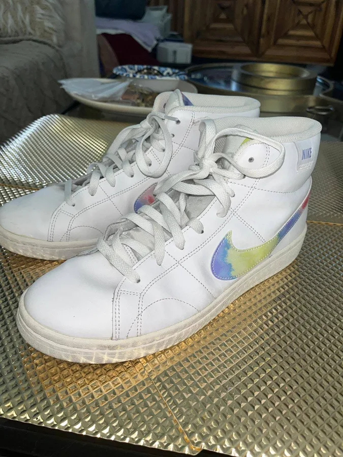 Nike Women's Court Royale 2 Mid Size White Tye Die Swoosh 11 (371)