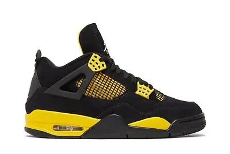 Pre-owned Air Air 4 Retro 'thunder' 2023 Dh6927-017 In Black/tour Yellow