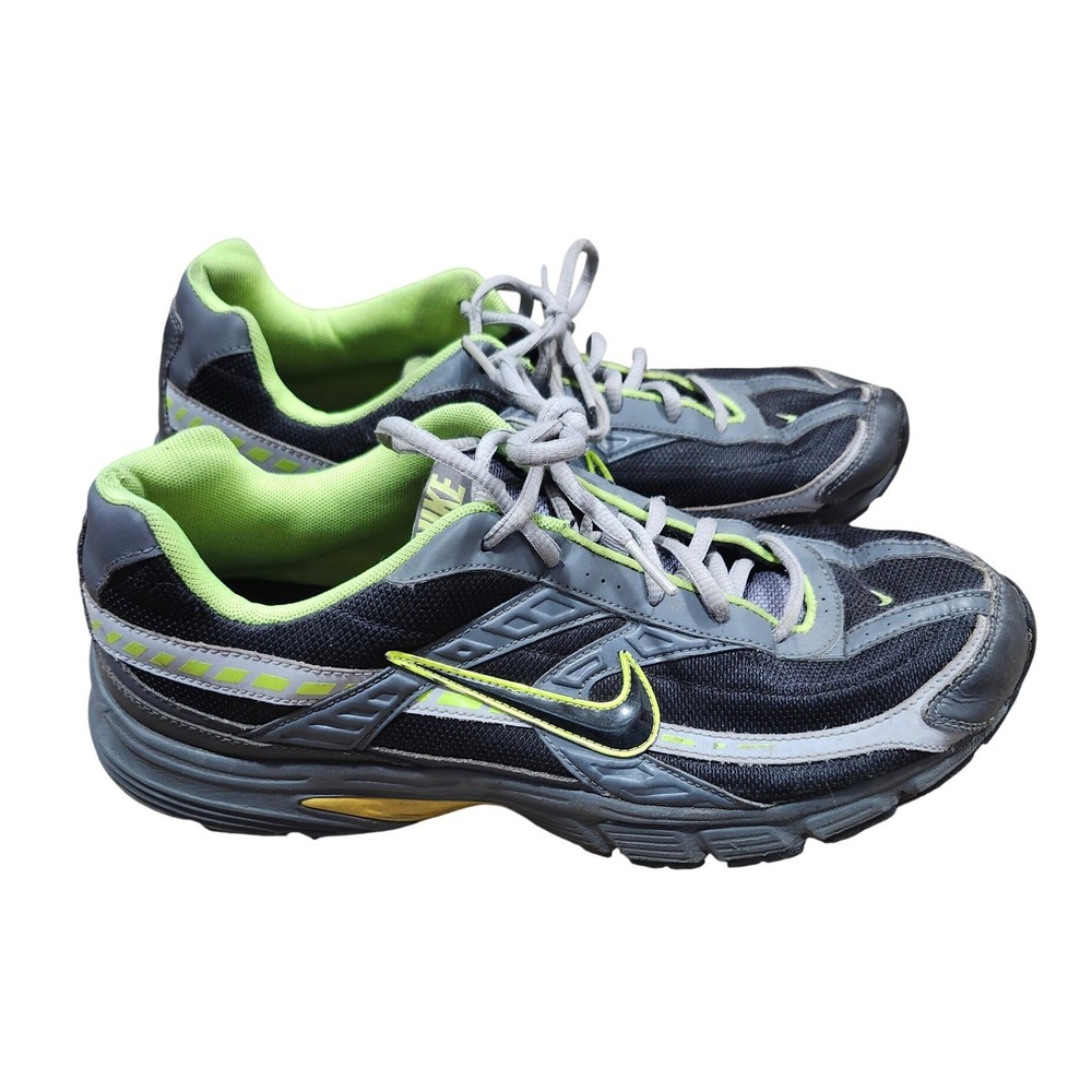 Nike Initiator Mens Running Shoes Black Grey Neon Green 394055-023 Size 11.5