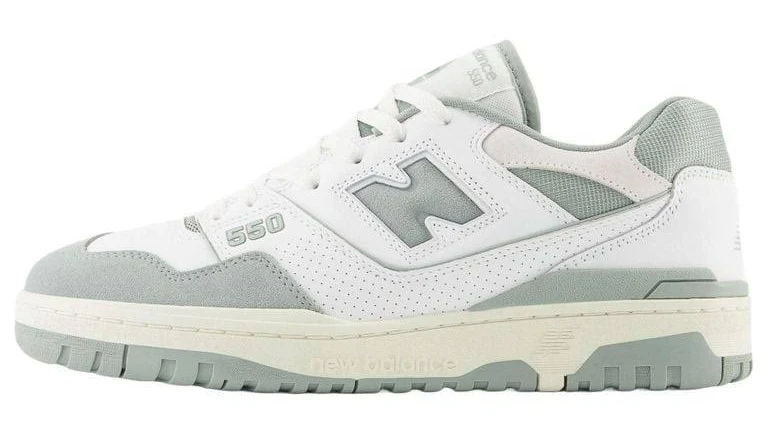 New Balance Men's 550 In White/green Leather - Low-top sneakers - 11.5