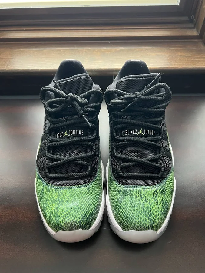 Mens Air Jordan 11 Retro Low Green Snakeskin