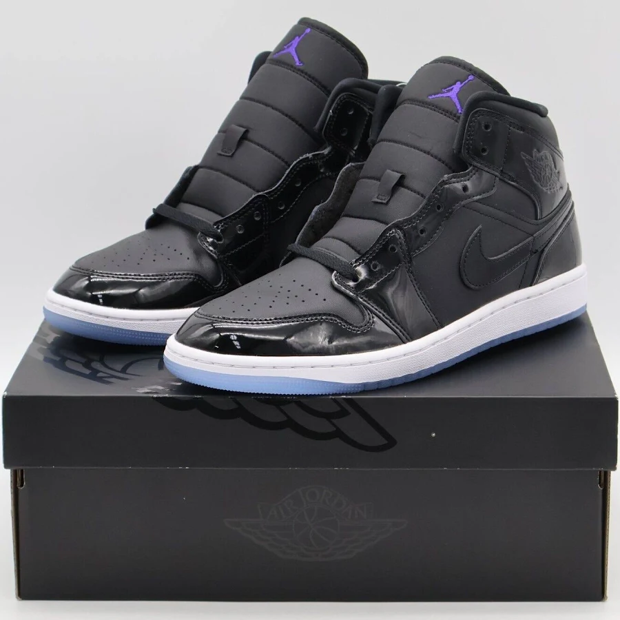 Dv1308-004 Nike Air Jordan 1 Mid Space Jam Black Dark Concord White