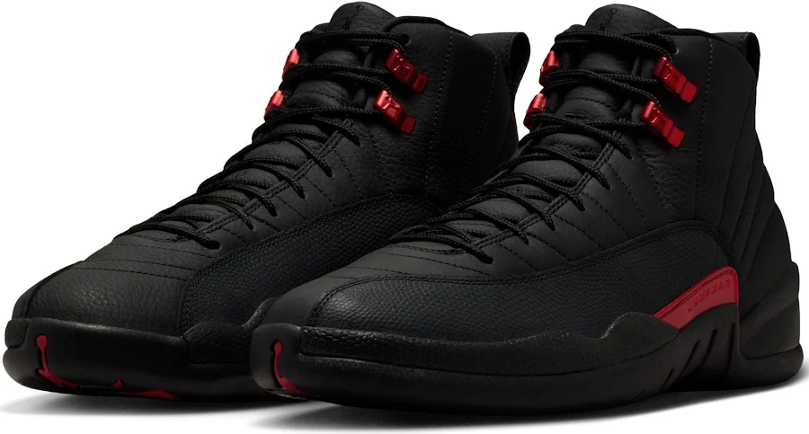Nike Men's Air Jordan 12 Retro 'Bloodline' Sneakers, Black, Leather, Size - 8