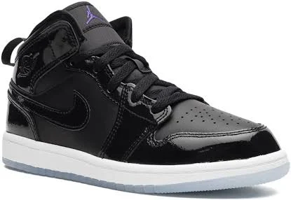 Jordan Kids - Jordan 1 Mid "Space Jam" sneakers - kids - Rubber/Fabric/Leather - 2.5 Kids - Black