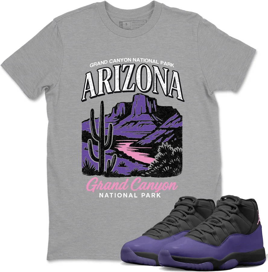Air Jordan 11 Canyon Purple Arizona Landscape Graphic Tee for Sneakerheads