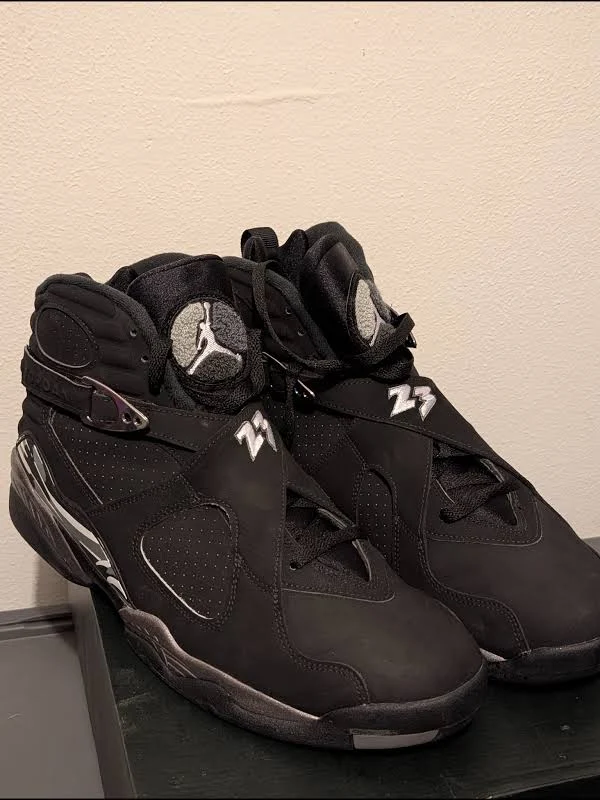 Jordan Shoes | Nike Air Jordan Chrome 8 Viii Size 13 | Color: Black/Silver | Size: 13 | Jasonmal's Closet