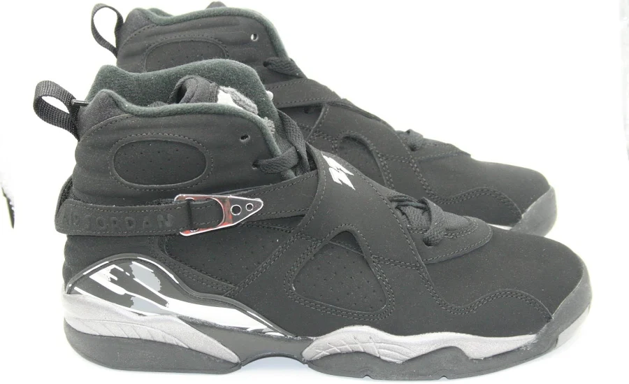 Air Jordan Retro 8 Bg Ds Chrome Size Gs 7y Gs = Women's 8.5 Black