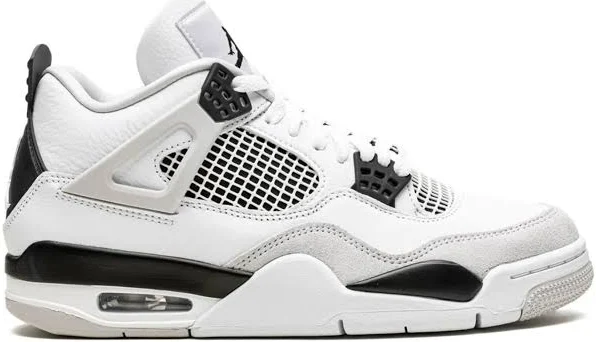 Jordan - Air Jordan 4 Retro "Military Black" sneakers - unisex - Calf Leather - 11.5 - White