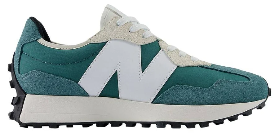 New Balance Unisex 327 in Green/White Suede/Mesh