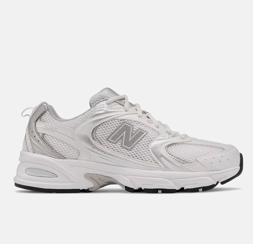 Nb Unisex 530 Nb White With Silver Metallic (authentic)