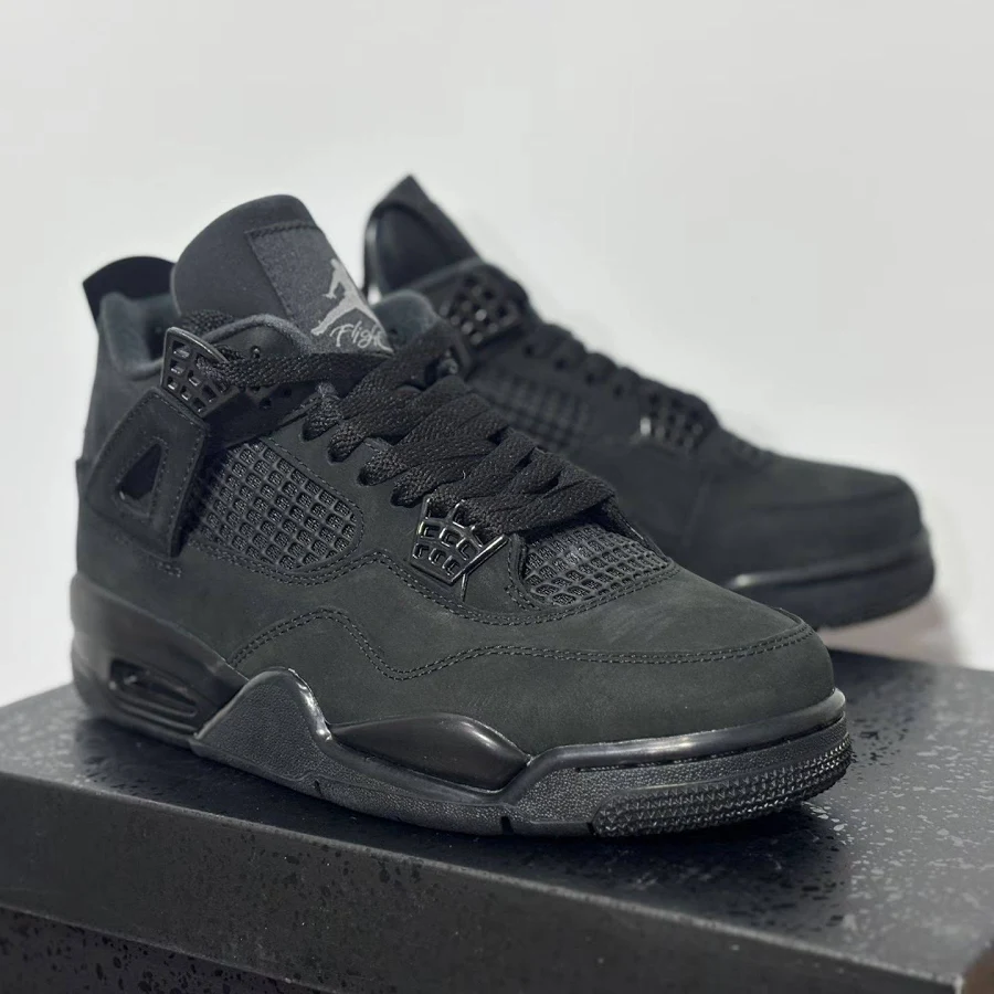 Nike Aj4 Black Cat Retro All Black Men Sneakers Basketball Shoes