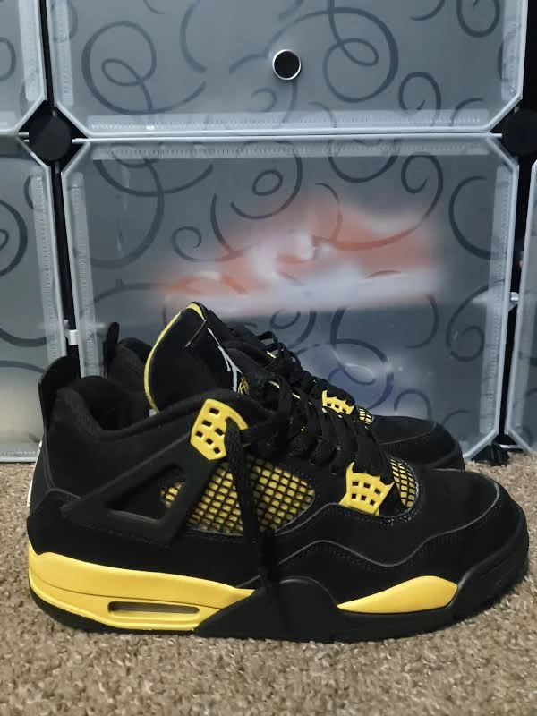 Jordan Shoes | Jordan 4 Yellow Thunder | Color: Black/Yellow | Size: 11 | Rgallegosii's Closet