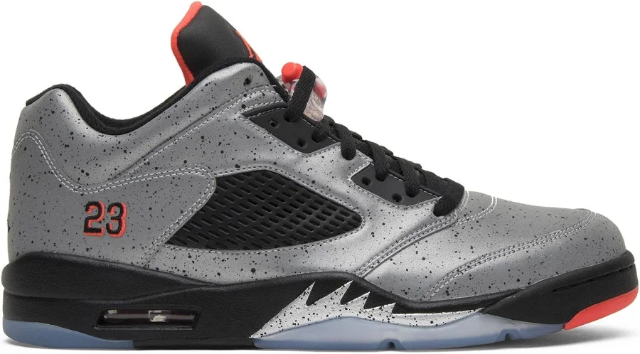 Jordan 5 Retro Low Neymar 846315-025 | Reflective Silver Infrared 23 Black Premium Sneaker - Size M5.0/W6.5